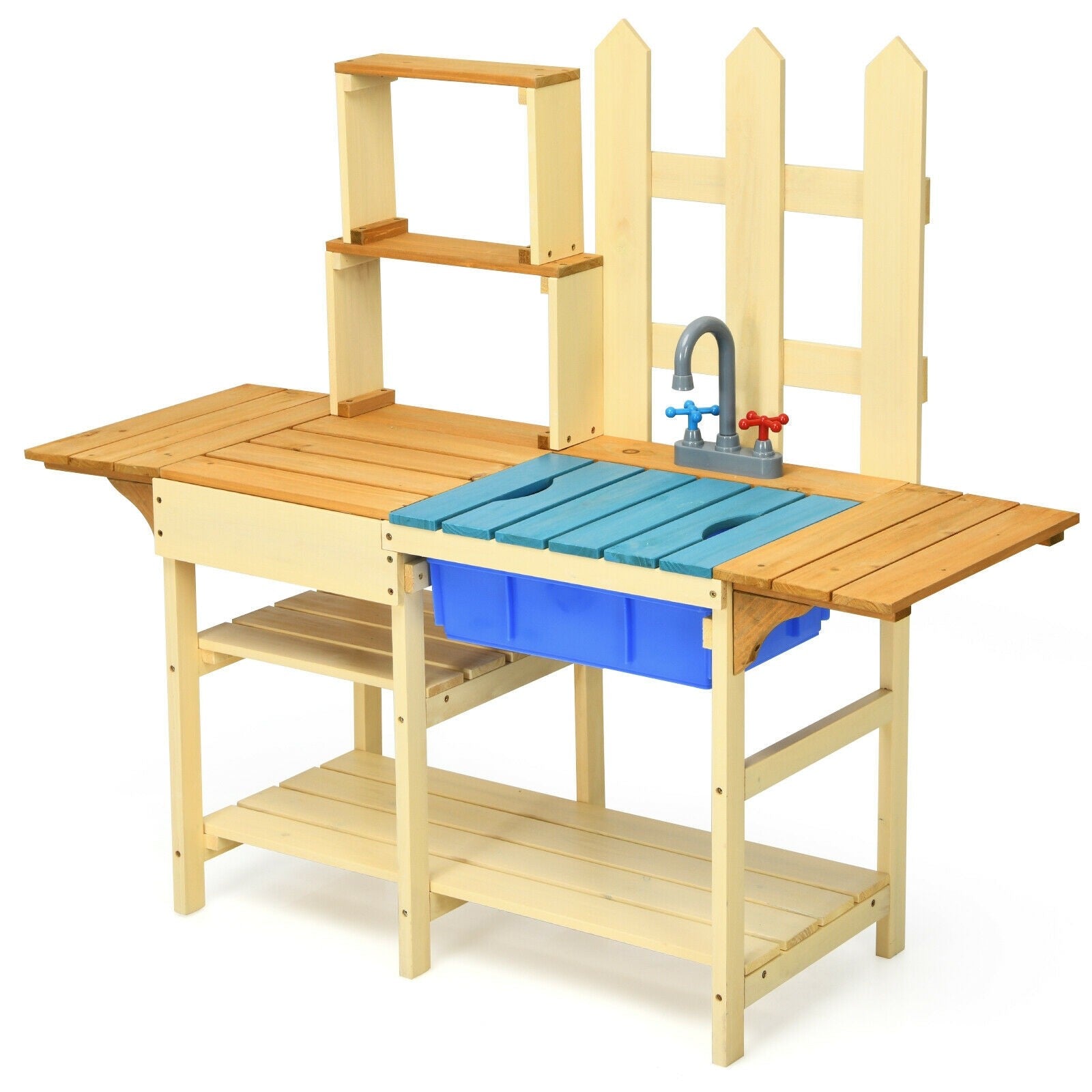 Costzon Kids Kitchen Playset, Outdoor Pretend Play Kitchen Set for Kids Toddler