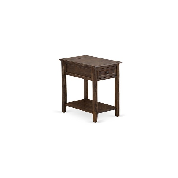 2-Piece Furniture Set with Frame - Distresses Jacobean Night Stand - Brown Faux Leather and Black Legs(Bed Size Options) - - 34702911