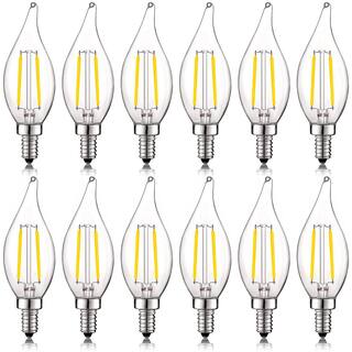 LUXRITE 40-Watt Equivalent CA11 Dimmable LED Light Bulbs UL Listed 4000K Cool White (12-Pack) LR21577-12PK