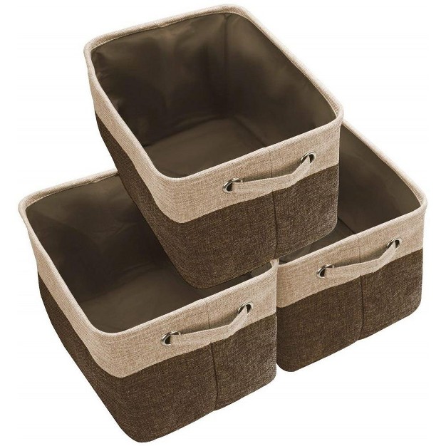 Sorbus Fabric Cubby Organizer Large Sturdy Foldable Storage Bins With Handles Lightweight And Durable 3 Pack