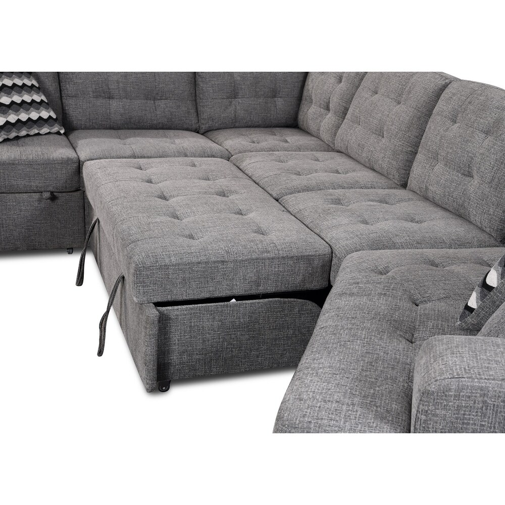 U Shape Sectional Sofa with Chaise for Home Bedroom