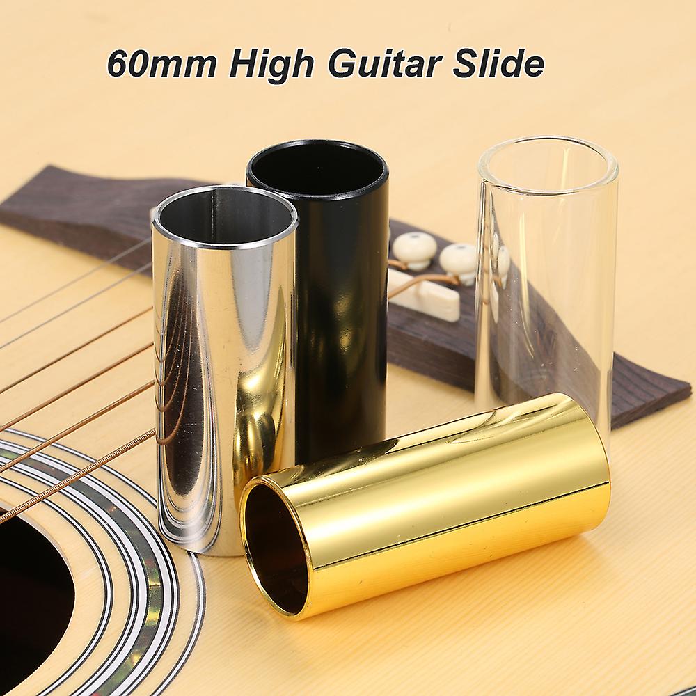 1pc 60mm High Guitar Slide Bar Stainless Steel Metal/glass Finger Slides For Guitar Bass Banjo Ukulele String Instrument Accessories Gold