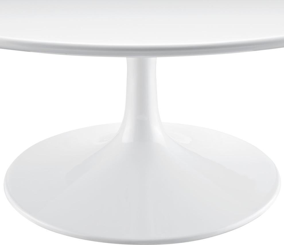 Lippa 36 quotRound Coffee Table  White   Midcentury   Coffee Tables   by Simple Relax  Houzz