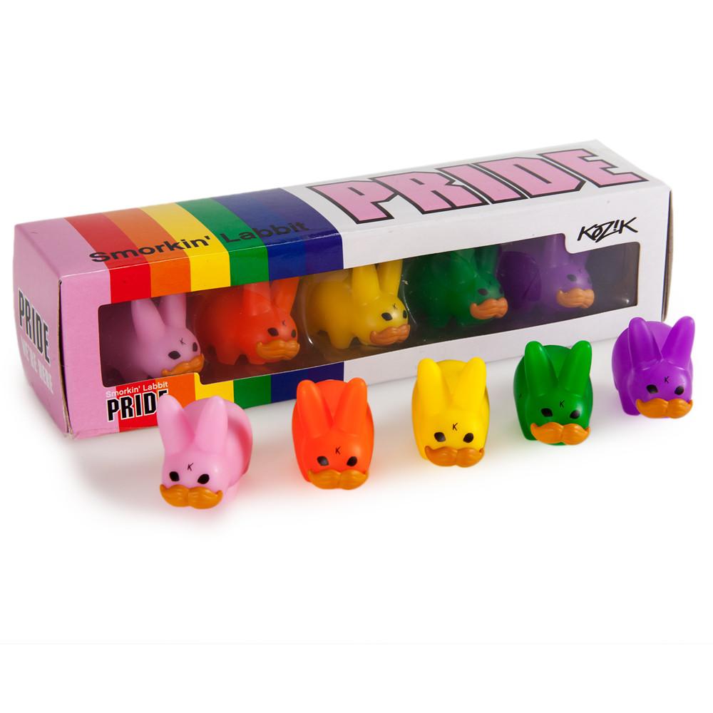 PRIDE 'Stache Labbit Art Toy 5-Pack by Frank Kozik