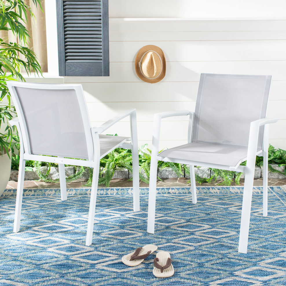 Studio Seven Negan Chair  Set of 2   Contemporary   Outdoor Dining Chairs   by Safavieh  Houzz