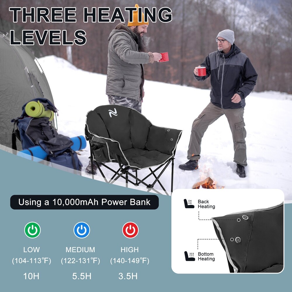 Heated Camping Chair with 3 Heat Levels  Portable Folding Heated Chair   39.40\