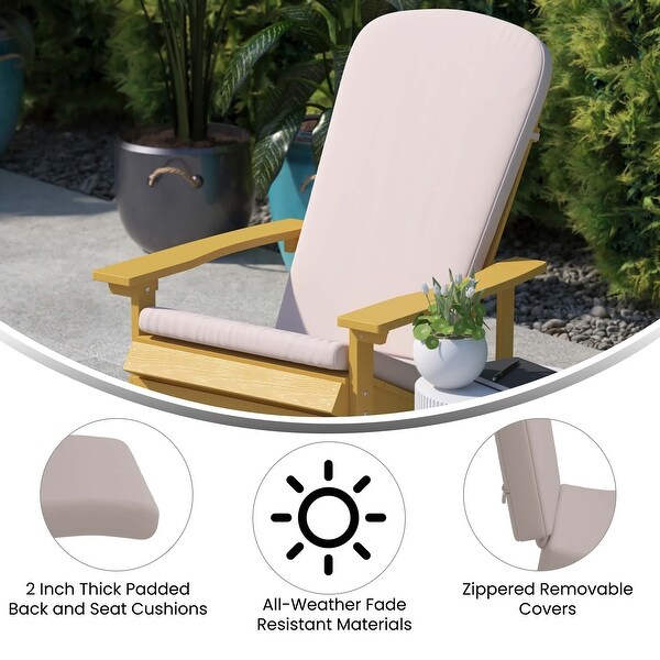 Indoor/Outdoor Folding Adirondack Chairs with Cushions