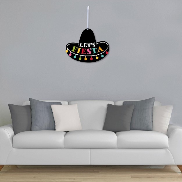 Big Dot Of Happiness Let x27 s Fiesta Hanging Porch Fiesta Outdoor Decorations Front Door Decor 1 Piece Sign