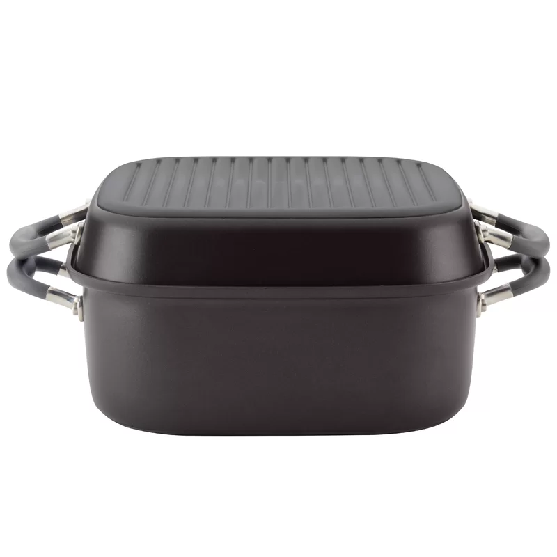 Anolon 83865 Advanced Hard Anodized Nonstick Grill Pan / Griddle and Roaster - 11 Inch， Gray