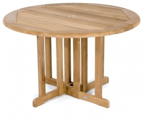 Barbuda Teak Folding 4  x27Dia Round Table   Transitional   Outdoor Dining Tables   by Westminster Teak  Houzz