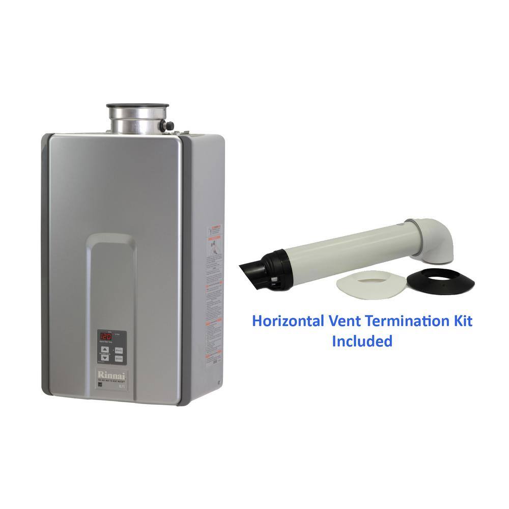 Rinnai High Efficiency Plus 7.5 GPM Residential Natural Gas Interior Tankless Water Heater with 21 in. Vent Kit Bundle RL75iN-223182