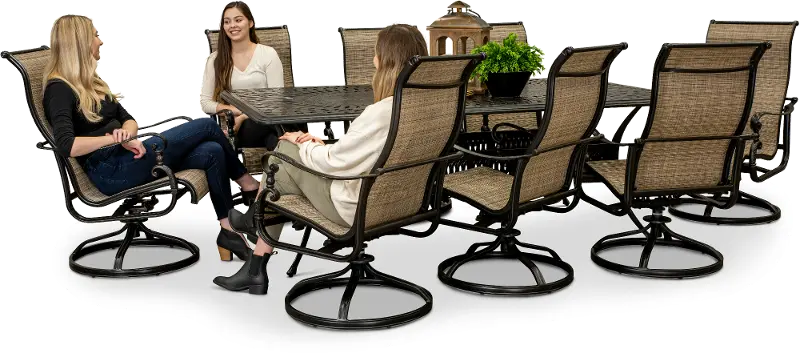 Montreal 9 Piece Swivel Outdoor Dining Set