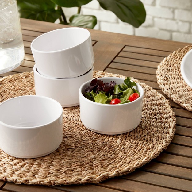 4pc 10oz Plastic Stella Mini Snack Bowl White