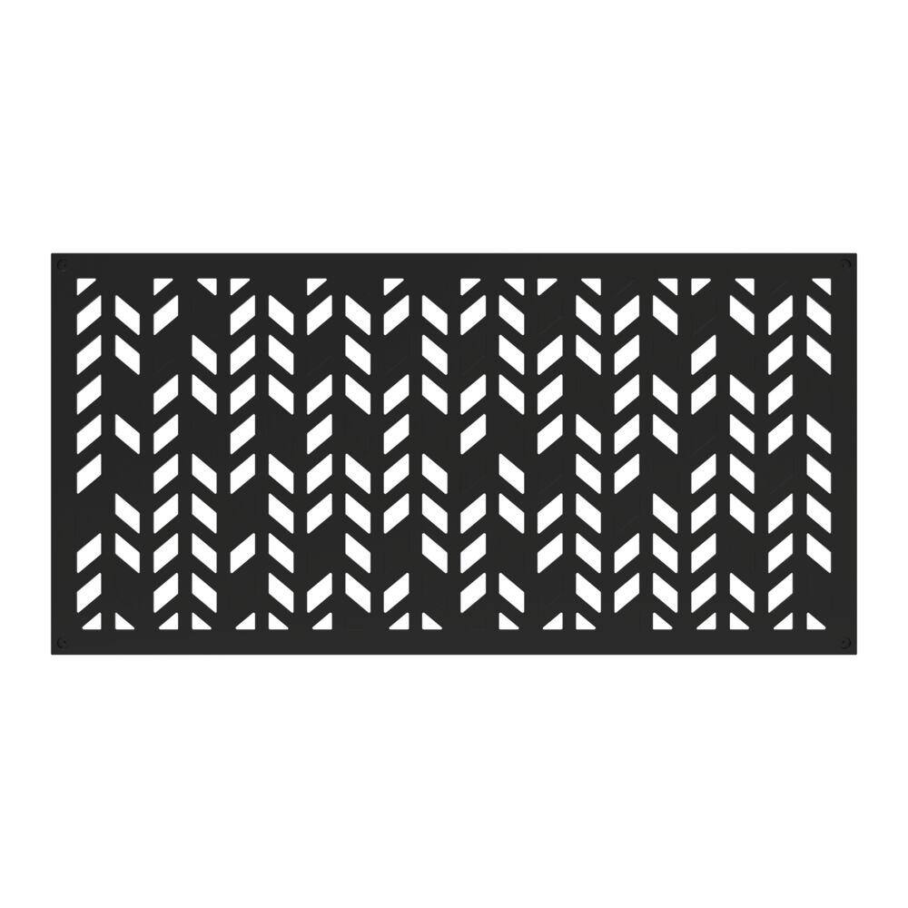 Barrette Outdoor Living 2 ft. x 4 ft. Black Aztek Polypropylene Decorative Screen Panel 73055263