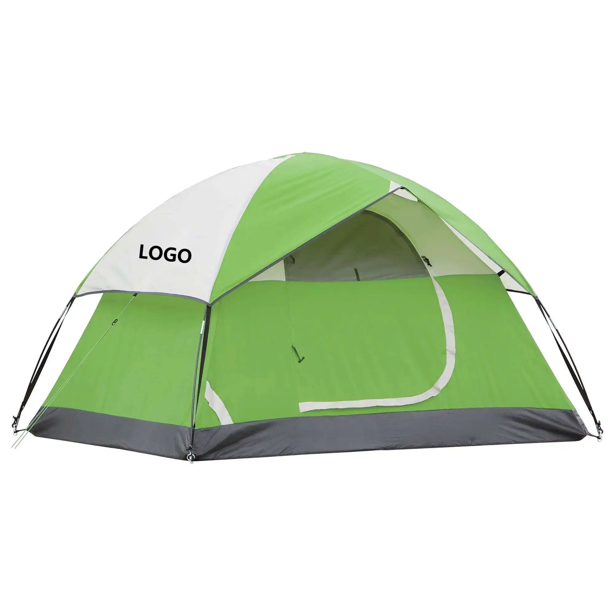 High Quality 2   6 Person Canvas Beach Outing Tourist Foldable Camping Tent