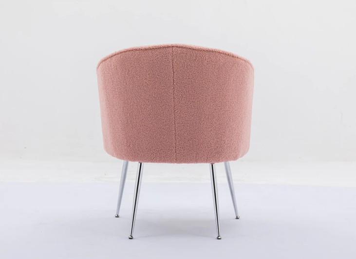 Teddy Fabric Accent Armchair With Electroplated Chrome Legs   Midcentury   Armchairs And Accent Chairs   by Miron Demid LLC  Houzz