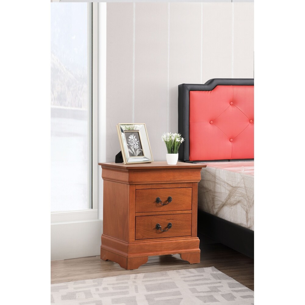 Louis Phillipe 2 drawer Wooden Nightstand