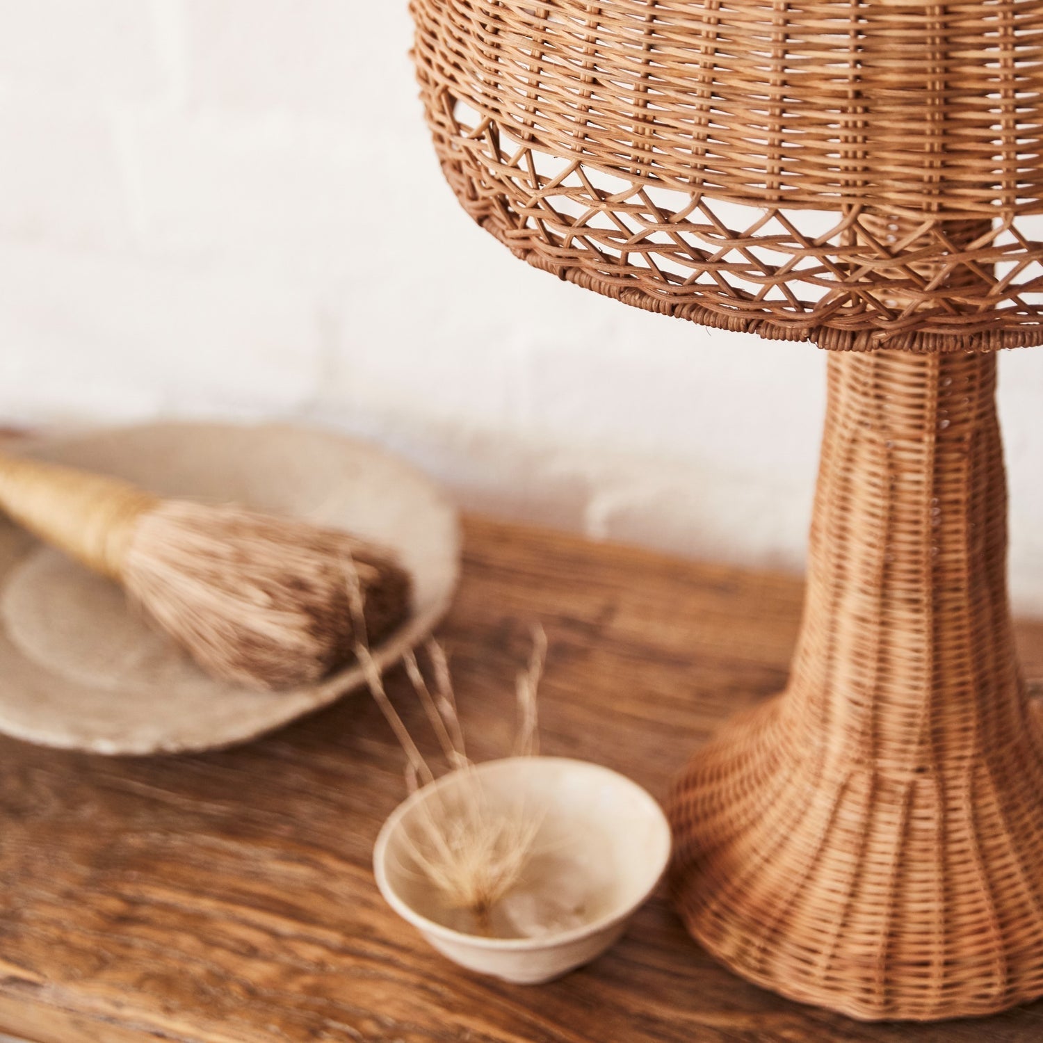 Rattan Mushroom Table Lamp