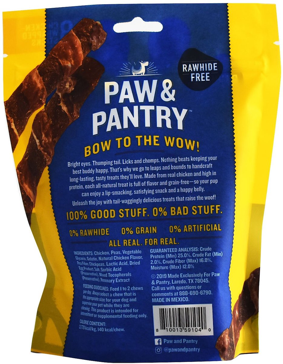 Paw and Pantry Chicken-Wrapped Sticks Grain-Free Dog Treats， 8 count