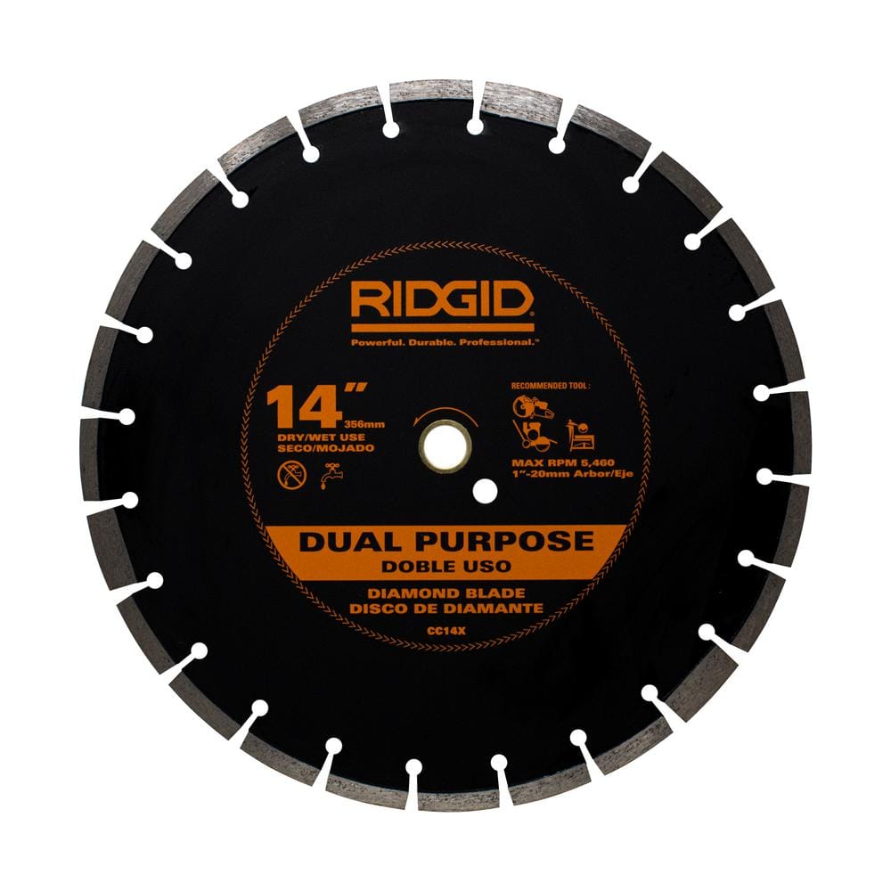 RIDGID 14 in. Dual-Purpose Walk-Behind Saw Diamond Blade HD-CC14X