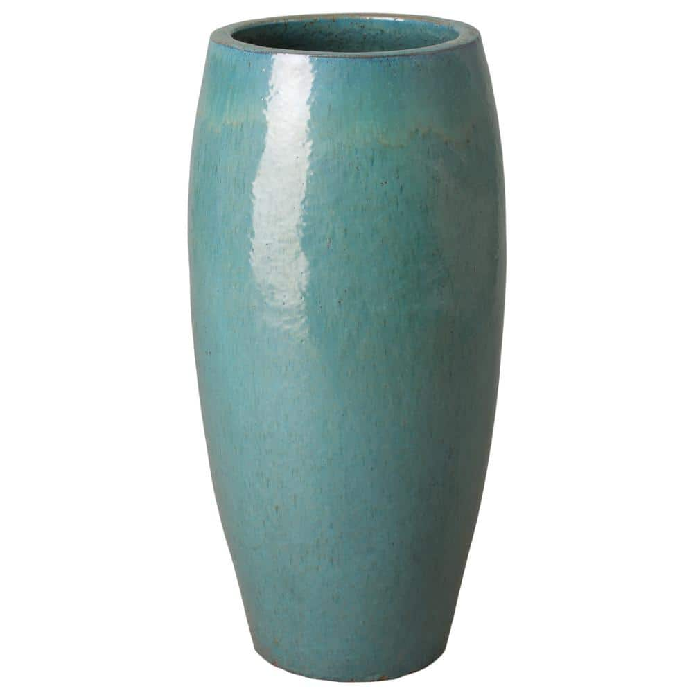 Emissary 16.5 in. L x 33.5 in. H Teal Ceramic Round Jar 12072PB