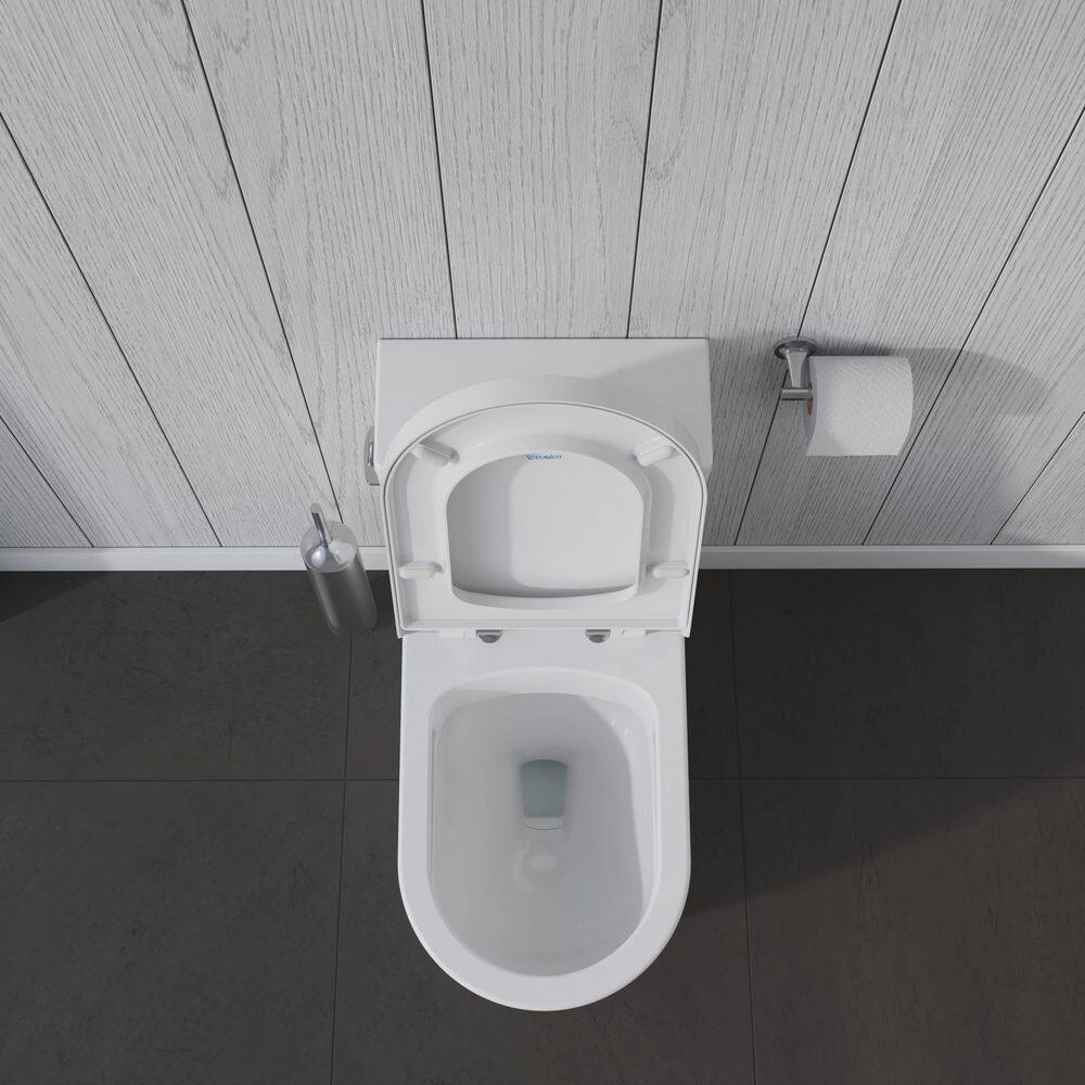 Duravit ME by Starck 1-piece 1.28 GPF Single Flush Elongated Toilet in. White (Seat Not Included ) 2185010002