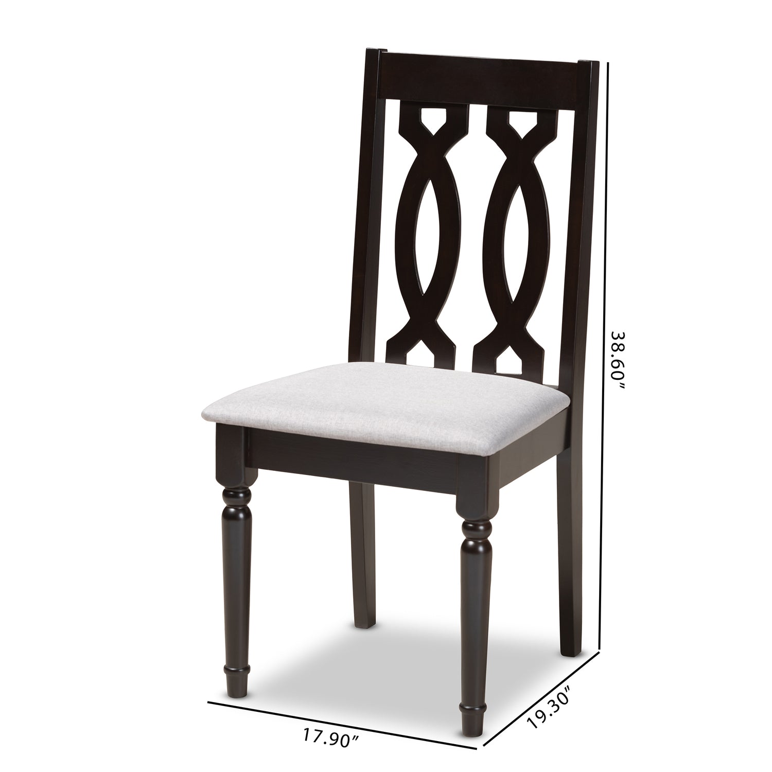 Baxton Studio Cherese Modern and Contemporary Grey Fabric Upholstered Espresso Brown Finished Wood Dining Chair