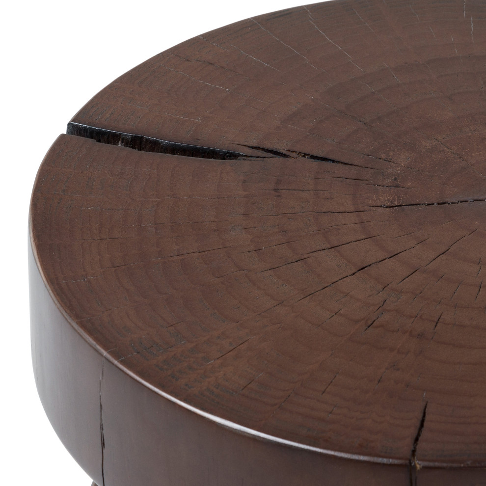 Inez End Table  Brown Pine   Contemporary   Side Tables And End Tables   by Four Hands  Houzz