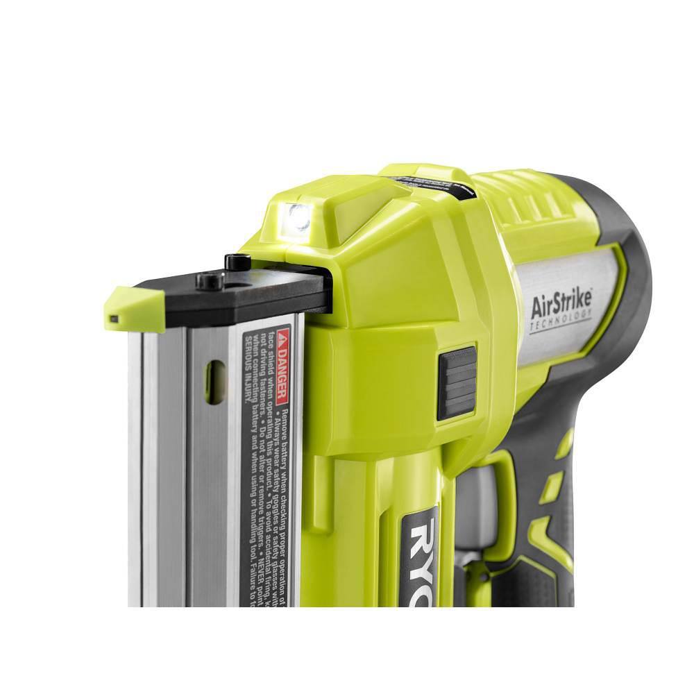 RYOBI ONE+ 18V Cordless AirStrike 23-Gauge 1-38 in. Headless Pin Nailer Kit with 2.0 Ah Battery and Charger P318K1N