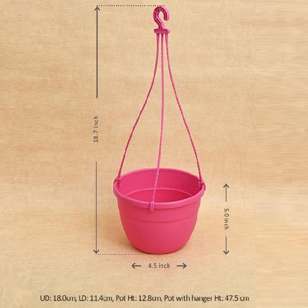 7.1 inch (18 cm) Corsica No. 18 Hanging Round Plastic Pot