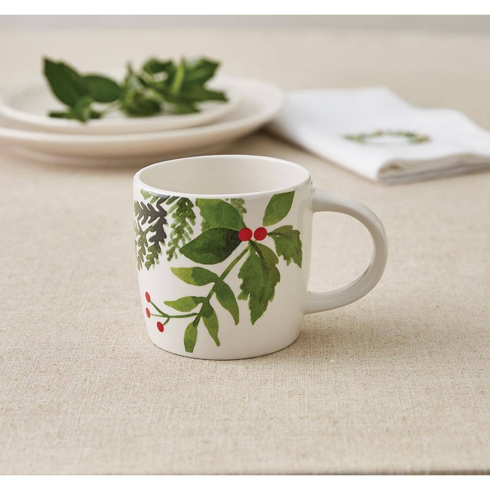 Split P Winterberry 14 oz. Multicolor Ceramic Coffee Mug (Set of 4) 8000-660