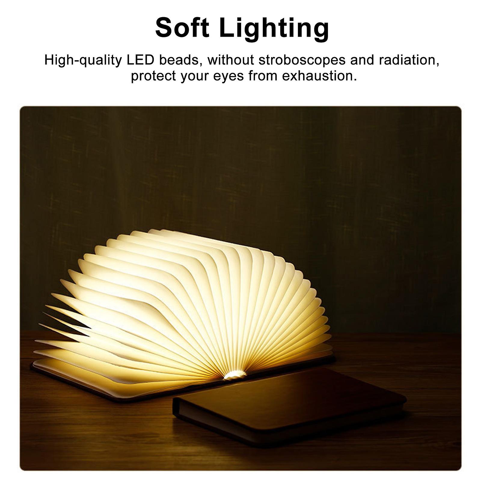 Wooden Book Lamp Folding Page Turning Night Lamp Table Lamp Paper Novelty Led Night Light Usb Rechargeable Wooden Desk Lamp No.206193