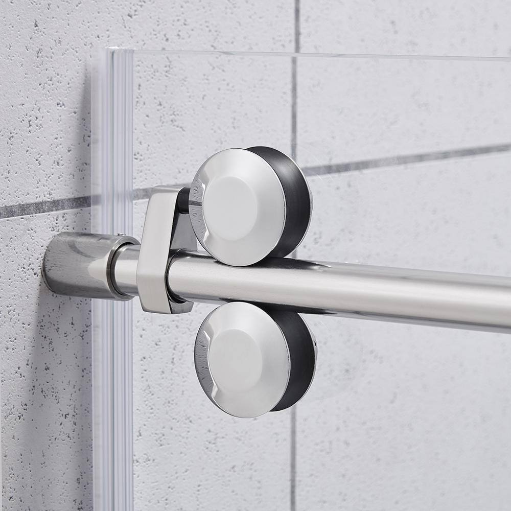 Glacier Bay Derby 60 in. W x 78.74 in. H Frameless Sliding Shower Door in Chrome Derby