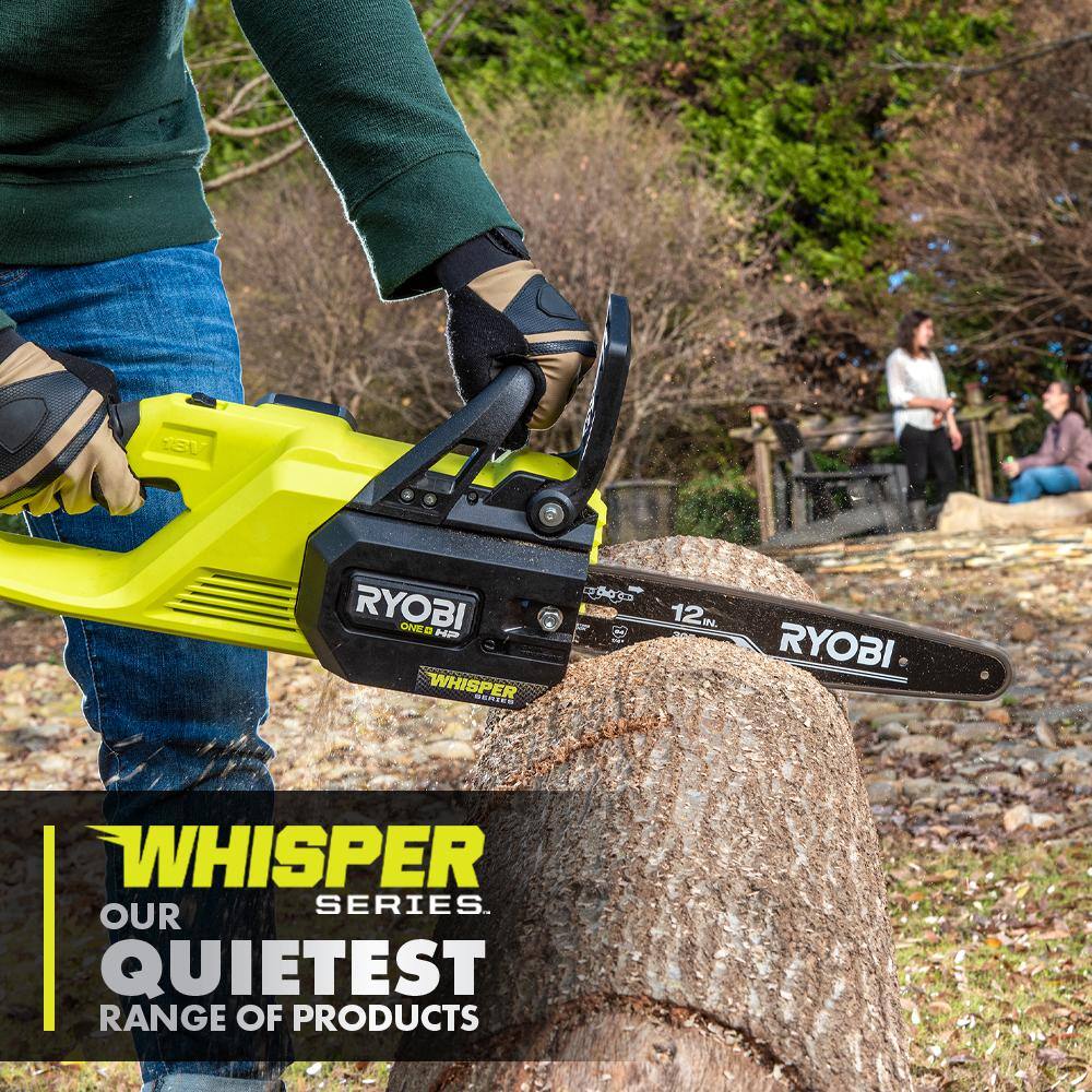 RYOBI ONE+ HP 18V Brushless Whisper Series 12 in. Battery Chainsaw (Tool Only) P2507BTL