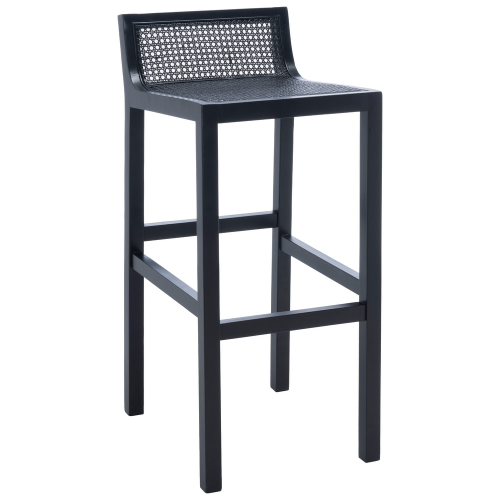 SAFAVIEH Saito Low Back Cane Bar Stool   16\