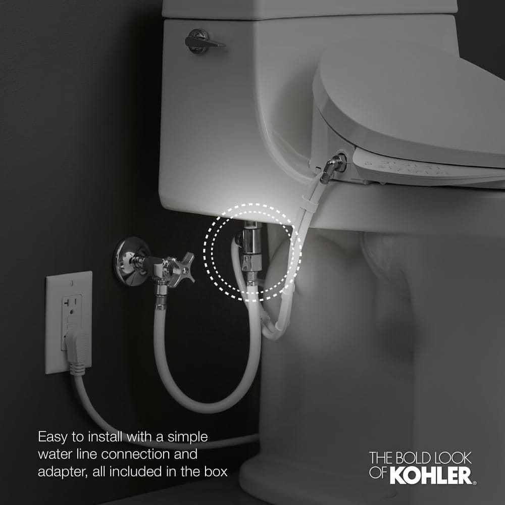 KOHLER C3430 Electric Heated Nightlight Remote Control Bidet Seat for Elongated Toilet in White