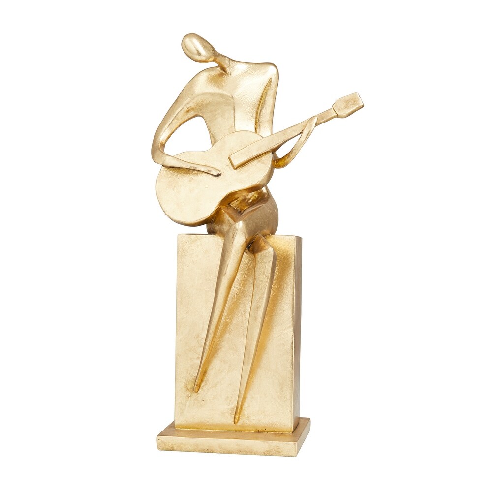 Gold Polystone Contemporary Musician Sculpture   9 x 7 x 17