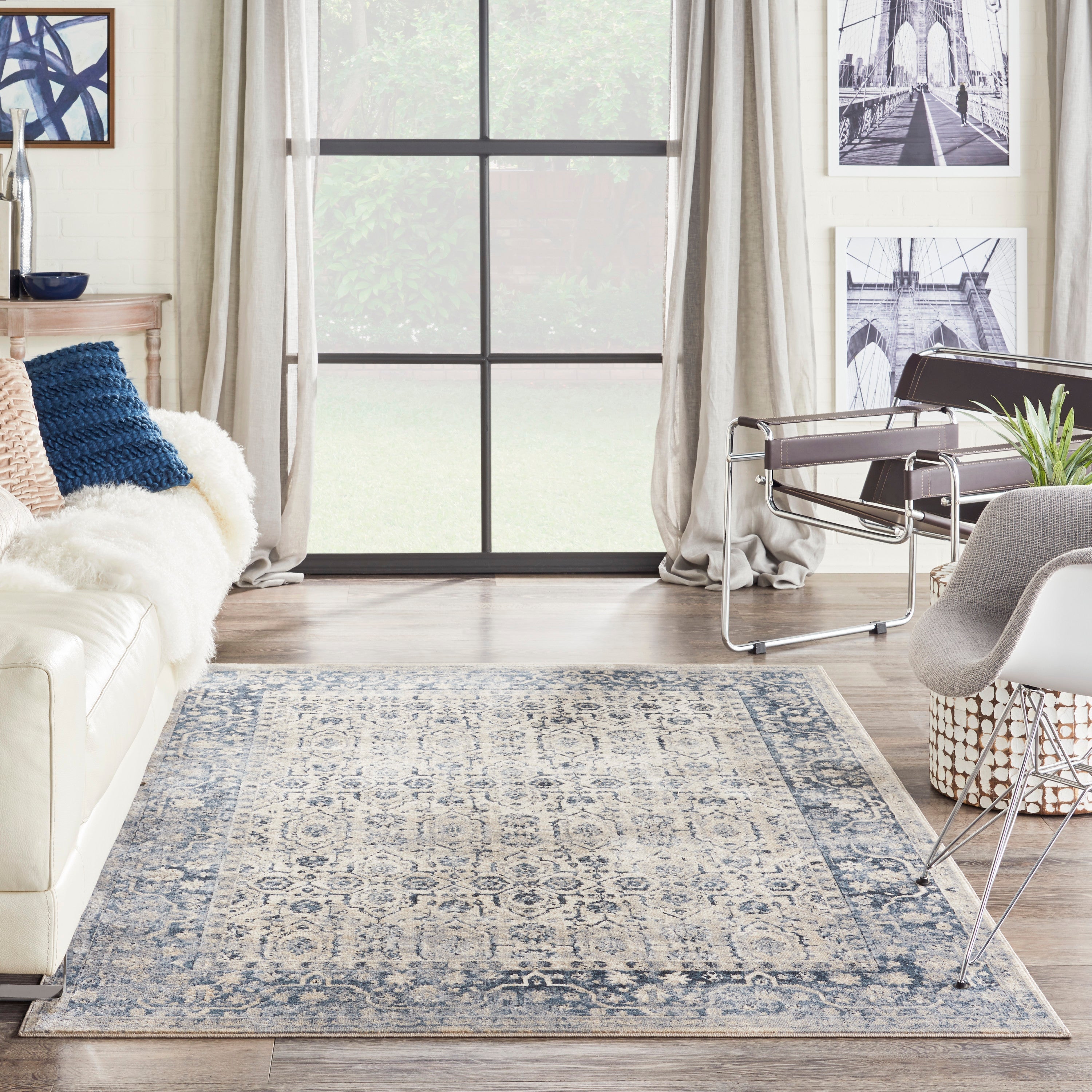 Malta Ivory/Blue Rug