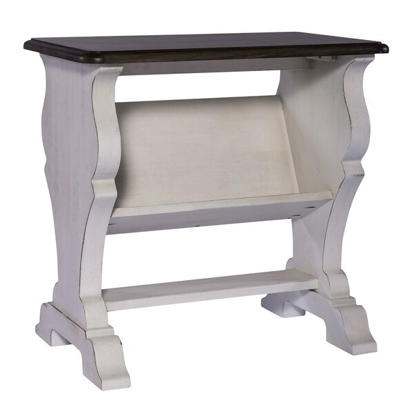 Abbey Road Porcelain White Churchill Brown Library Chair Side Table