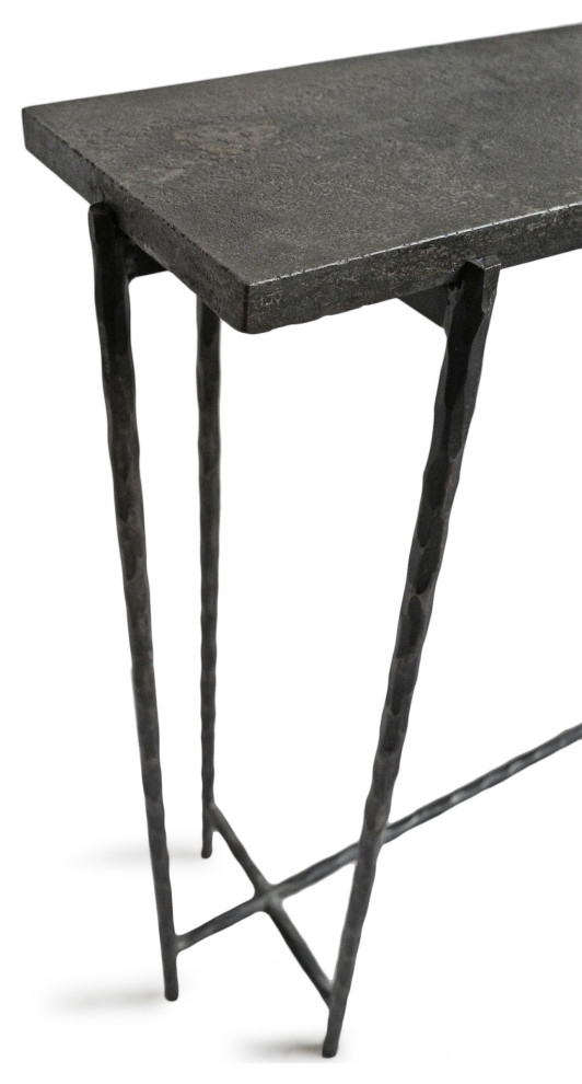 Smoke Grey Slate Thin Console Table 35 quot  Industrial   Console Tables   by Design Mix Furniture  Houzz