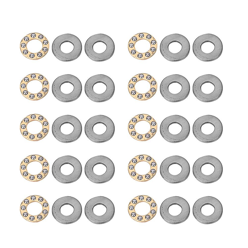 10pcs Thrust Ball Bearing Miniature High Precision Flat Steel Bearings Set (f7-17m 7x17x6mm)