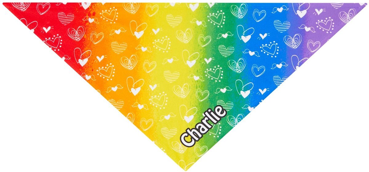 Frisco Rainbow Hearts Personalized Dog and Cat Bandana