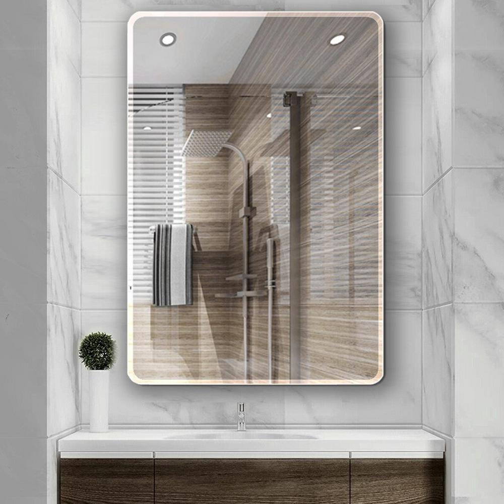 ELLOALLO 30 in. W x 36 in. L Single Frameless Bathroom Wall Mirror EVM-S-30