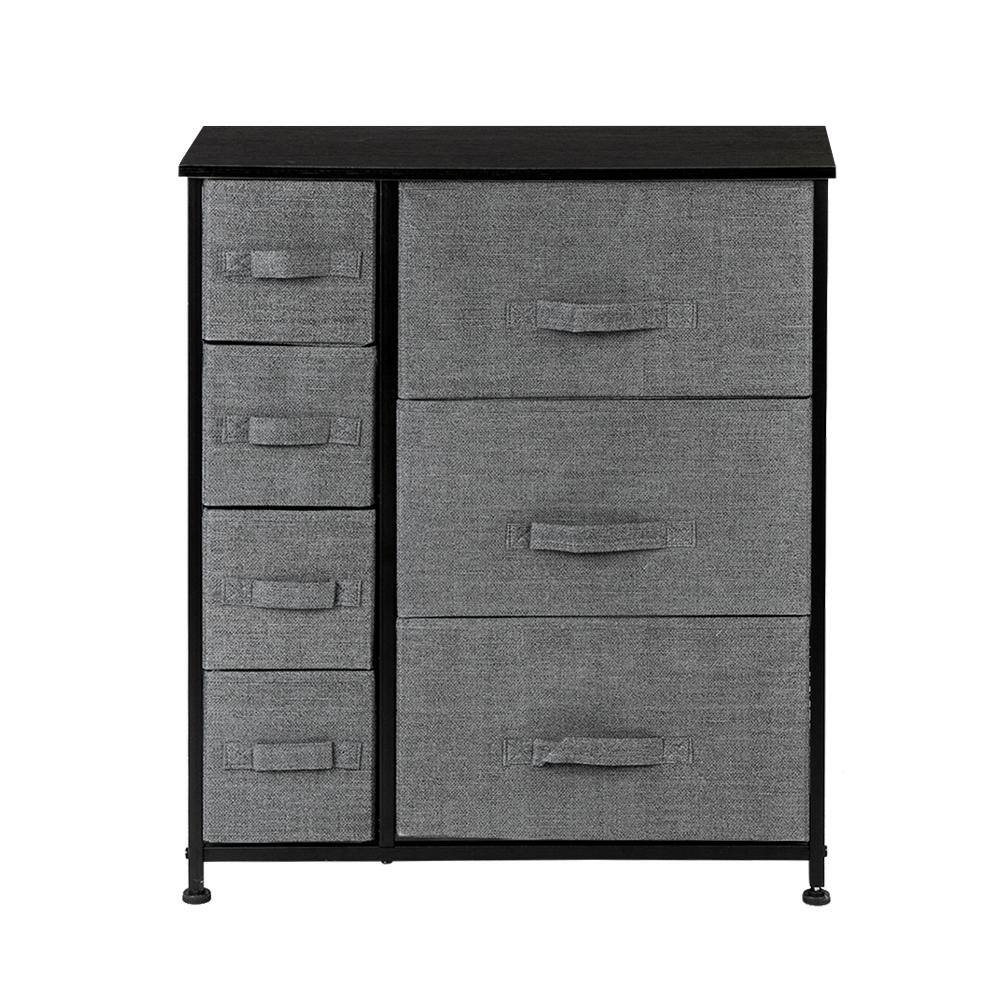 Karl home 11.81 in. W x 28.74 in. H Gray 7-Drawer Fabric Storage Chest with Gray Drawers 302992574508