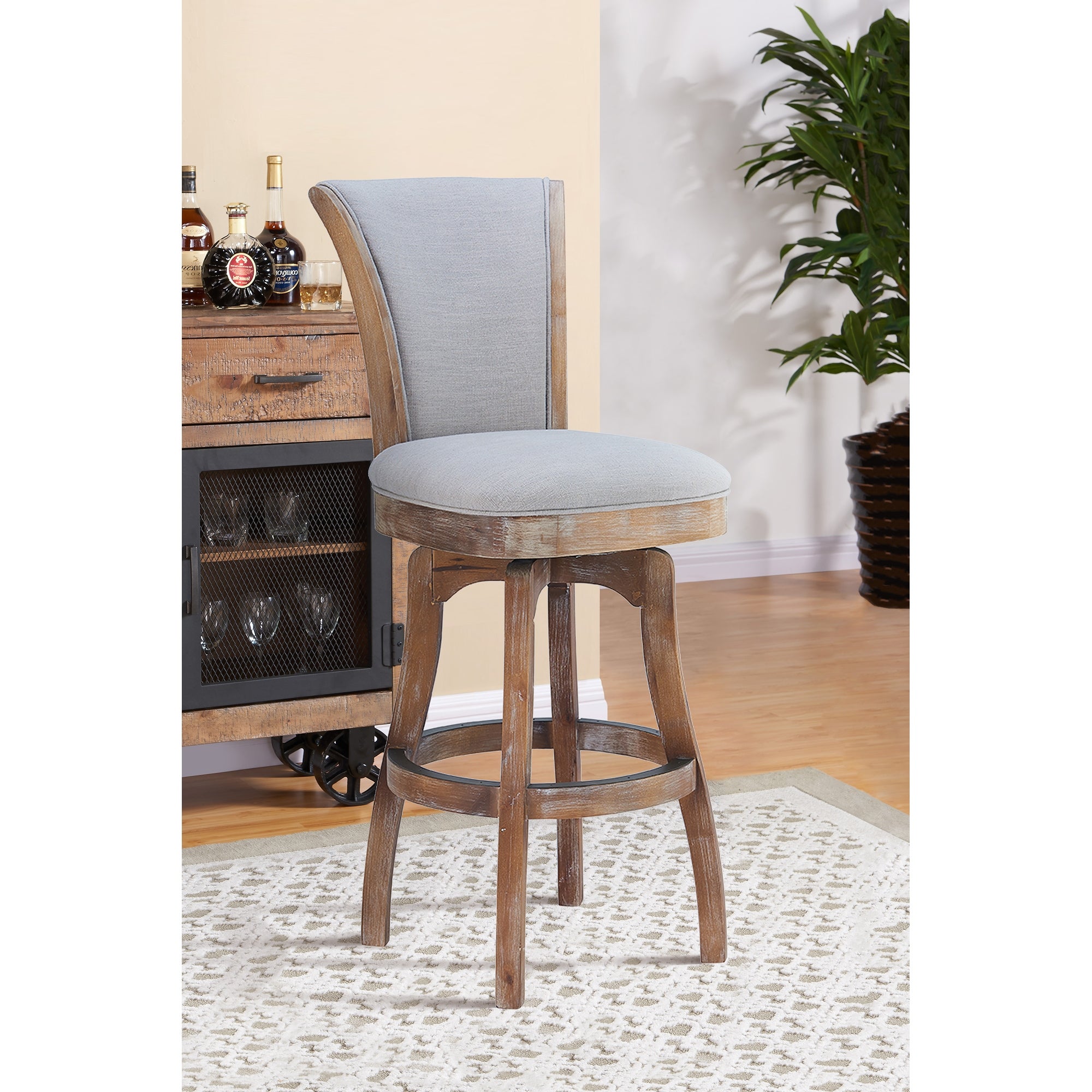 Raleigh Armless Swivel Bar and Counter Height Stool