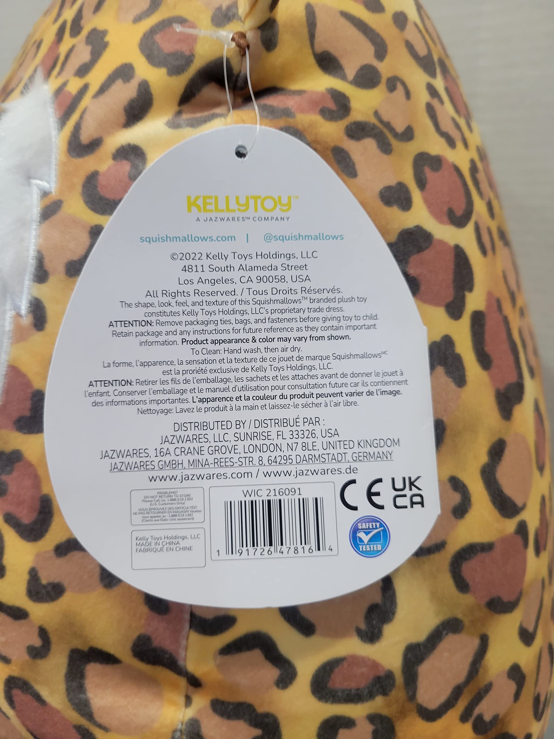 Squishmallows 16-Inch Cherie Saber Tooth Tiger to Your Squad， Ultrasoft Stuffed Animal Large Plush Toy， Official Kelly Toy Plush