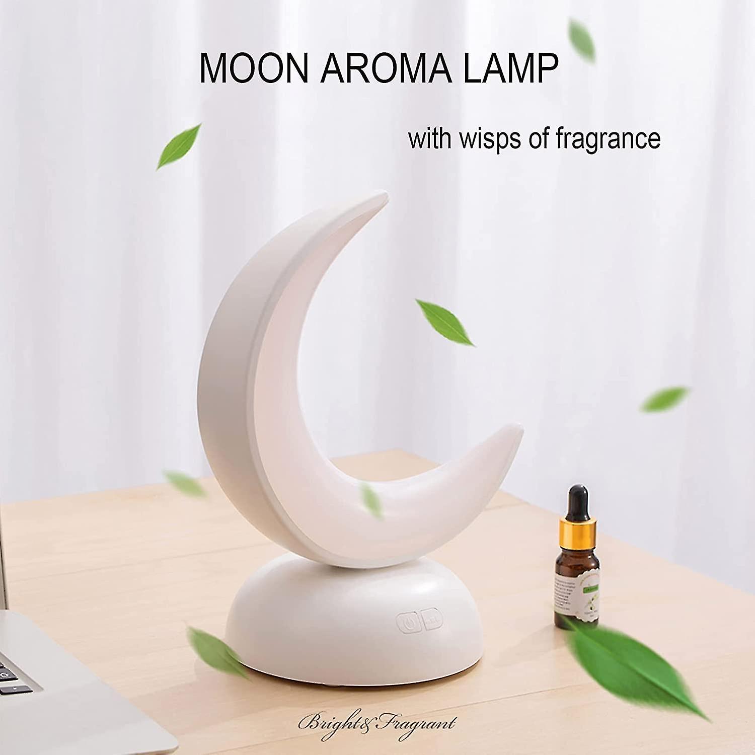 Table Lamp， Crescent Moon Portable Night Light And Aroma Lamps， Usb Rechargeable， Adjustable Brightn