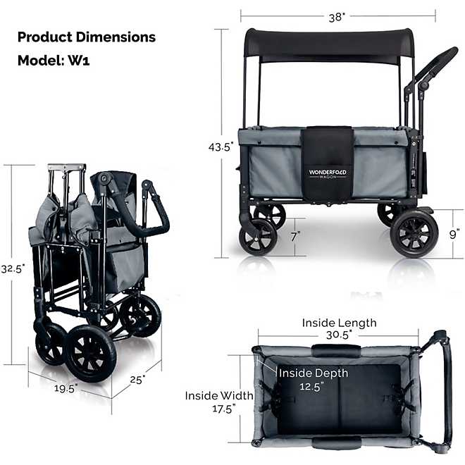 Wonderfold Wagon W1 Double Stroller Wagon