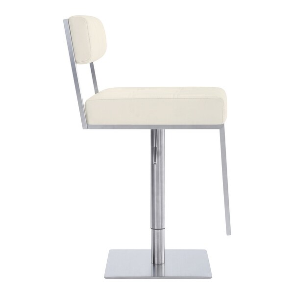 Michele Modern Faux Leather and Metal Adjustable Barstool