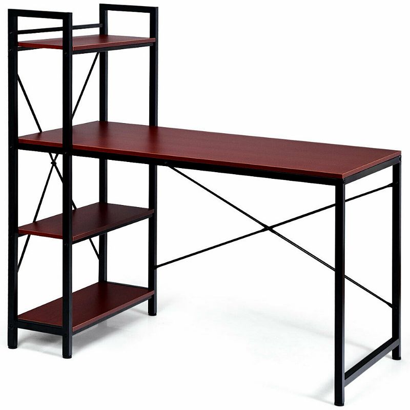 47.5 Inch Writing Study Computer Desk with 4-Tier Shelves